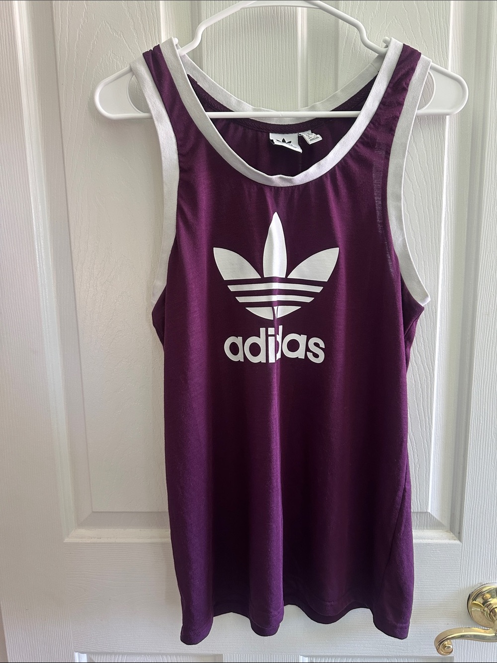 adidas Purple Tank Top with White Trefoil
